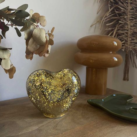 Déco cœur LED doré vieilli à poser (1/3)