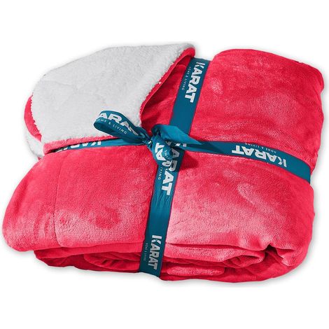 Kuscheldecke Glory Doppelseitig Rot 220 x 240 cm (1/4)