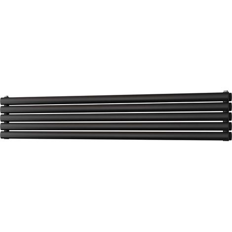 Omeara Axis - Black Horizontal Radiator H290mm x W1600mm Double Panel
