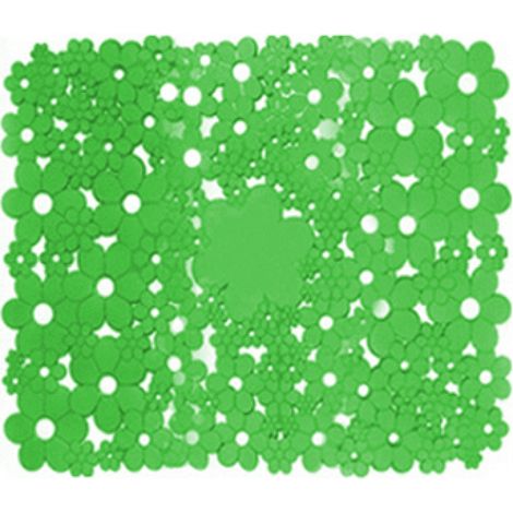 TAPPETO ANTISCIVOLO MOD. FLOWERS CM 53 X 53- Verde acido- DH- pezzi 1