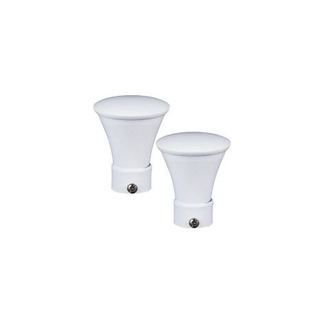 2 Housse de Tringle à Rideau en Laiton Blanc,Embouts de Tringle à Rideau Décoratifs,Embouts de Tringle à Rideau de 28mm de Diamètre Intérieur (1/5)