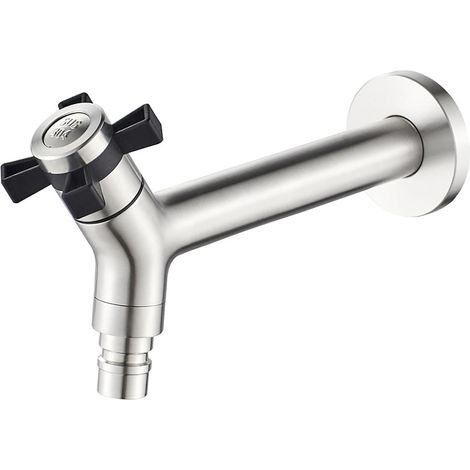 Wasserhahn für den Außenbereich, für Waschmaschine, gebürsteter Edelstahl, schnell zu öffnender Pool-Mopp, Schwimmbad-Wasserhahn