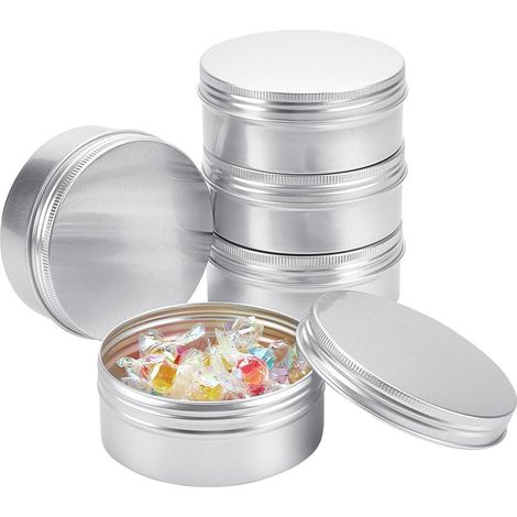 Contenedores De Aluminio - 250 Ml - Para Cremas Polvos Y Velas - Herméticos Con Tapa Roscada - 5 Unidades (1/5)