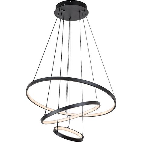 Suspension LED à 3 anneaux noire dimmable 90 W avec télécommande Rabalux Beliza (1/5)