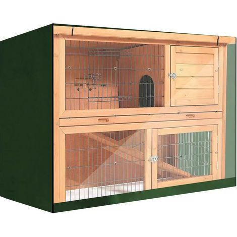 (Vert, 122x50x105cm) Cage à lapin épaisse, tissu Oxford durable - offre une protection efficace toute l'année, résistant aux rayures. (1/3)