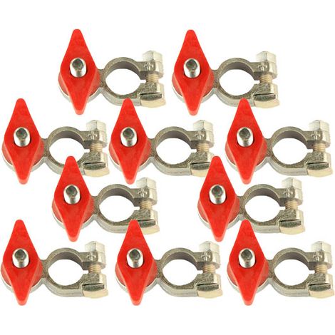 Sachet de 10 cosses robinets de batterie rouges positives