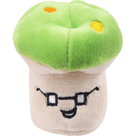 Jouet en peluche pour chien, dessin animé en forme de champignon, résistant aux morsures, meulage des dents, réduit l'ennui, chiot interactif à mâcher, vert (1/5)