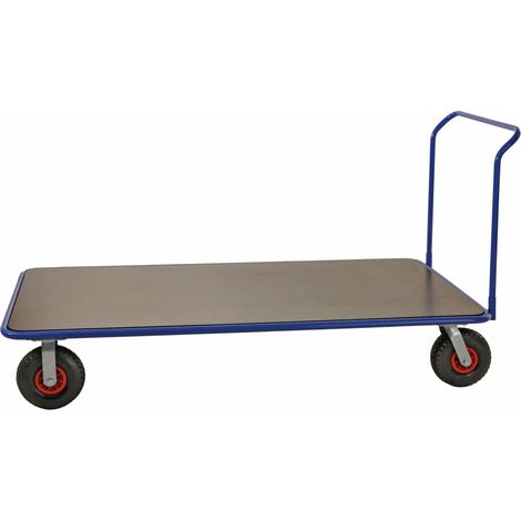 Kongamek extra grosser Plattformwagen in blau 2150x1000x1120 mit Schiebegriff und Luftbereifung