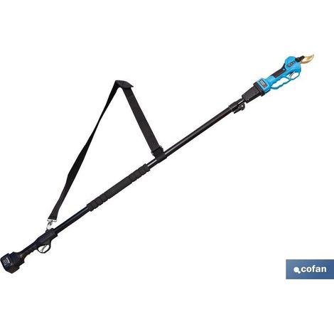CONJUNTO TIJERAS DE PODAR A BATERÍA + PÉRTIGA EXTENSIBLE 140 - 207 CM (1/5)