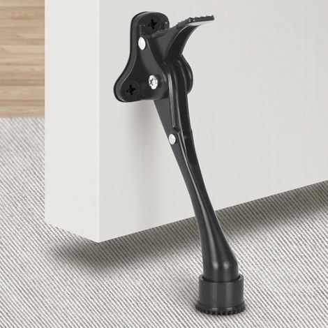 Tope de puerta de 1 pieza, resistente, en forma de herradura, negro. (1/5)