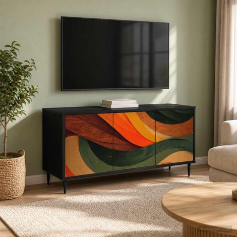 vidaXL Mobile TV BONN 102 x 33 x 51 cm Rovere Nero (1/5)