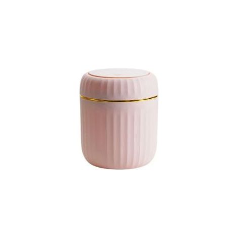 Poubelle de bureau avec couvercle à pression, mini poubelle de bureau, petite poubelle de table en plastique pour salle de bain, bureau(rose) (1/5)