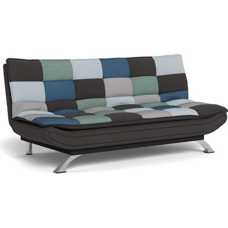 Sofá cama Norsica 228, Gris + Azul, 0, 91x196x98cm, Parcialmente montado (1/5)