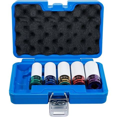 Jeu de Douilles de Puissance 1/2 - 6 pcs 15/17/19/21/22 mm - Acier Résistant avec Protection - D-Work (1/5)