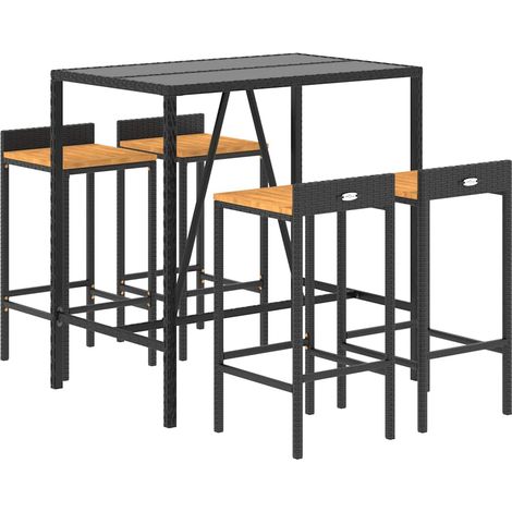 Garden Bar Set  Black  PE rattan  Footrest  Garden Bar Set vidaXL (1/4)