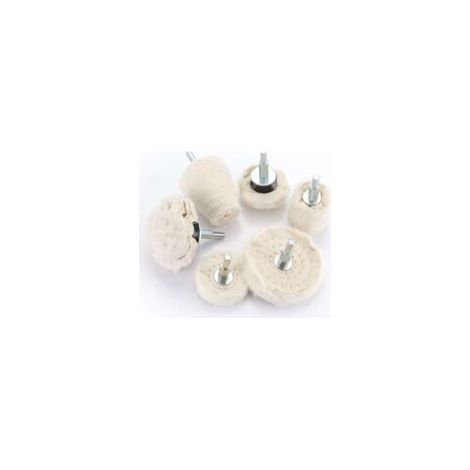 6pcs i Tampon de polissa Roue de Polissage Kit Polissage Roue Conique/cylindrique//Mushroom/T-Shaped Wheel Grinding Head Avec 1/4 'poignée pour métal Aluminium, acier inoxydabl - Crezuo (1/4)