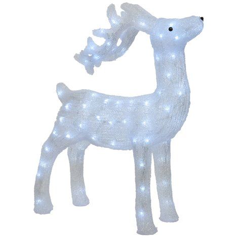 Figura luminosa in acrilico Renna led bianco freddo con flash 52x73cm 1 pezzo (1/3)