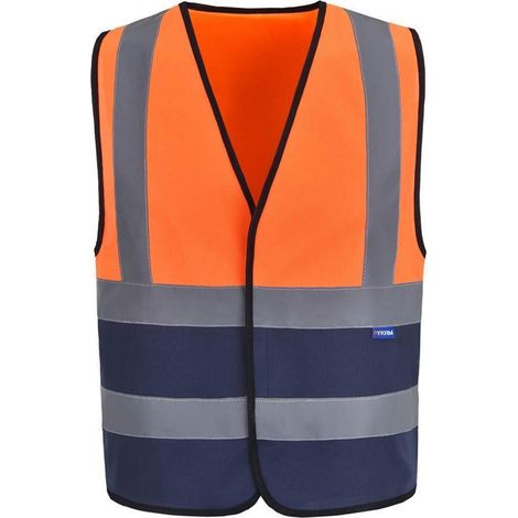 Gilet de sécurité haute visibilité orange et marine, taille 3XL (1/5)
