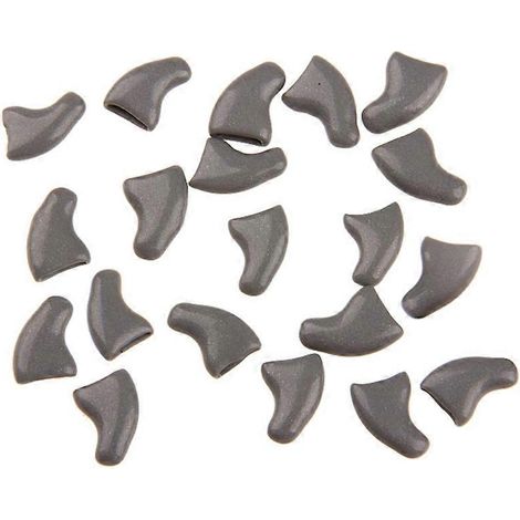 Lot de 20 protège-griffes colorés et tendance pour chats et chiens, souples et doux - Gris clair (1/5)