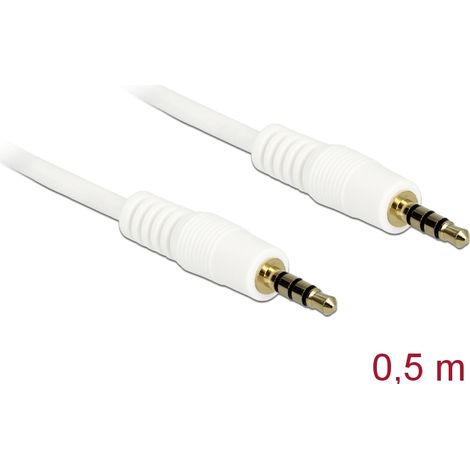 Delock cable stereo jack 3.5 mm 4 pin male  male 0.5 m