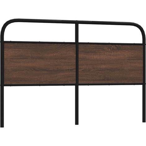 Cabecero de acero y madera de ingeniería marrón roble 160 cm vidaXL (1/5)