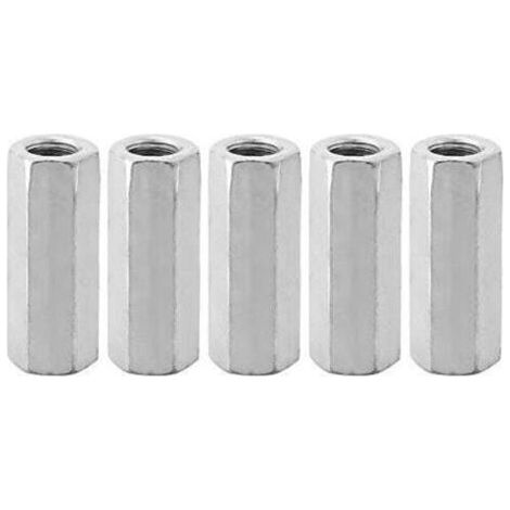 5 pièces M12 vis zinc allongé écrou hexagonal vis fil bielle capuchon de connexion écrou de joint (M12 50 côté opposé 15) (1/4)