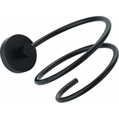 Support Pour Sèche-Cheveux - Acier Inoxydable SUS304 - Montage Murale - Pour Salle De Bain Ou Chambre - Noir Mat - 1 Pièce (1/5)