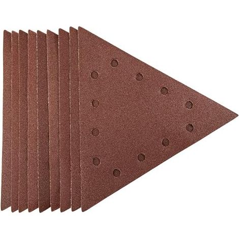 Scheppach Lot de 10 abrasifs triangulaires 280mm Grain 100 Accessoire Consommable pour ponceuses murs et plafonds