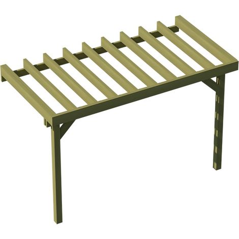 Structure Terrasse Bois Pilotis en Kit - 4x2,10m - 8,4m2 - Solives + Poteaux - Sapin Traité Autoclave - Charge Utile 350Kg/m² - Epicea