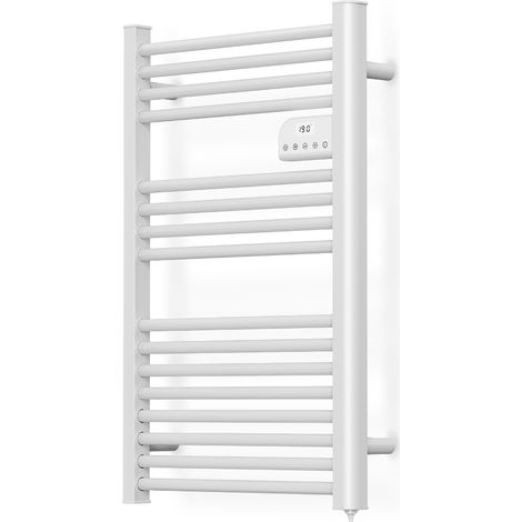 Warm Tech – Radiateur sèche-serviettes eau chaude 500W – Thermostat électronique LCD – Détection fenêtre ouverte – Fixations murales incluses (1/5)
