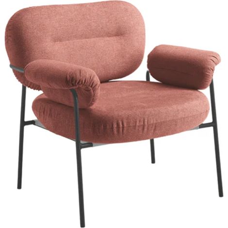 Poltrona in tessuto Ruggine con struttura in metallo Nero CUKY (1/5)