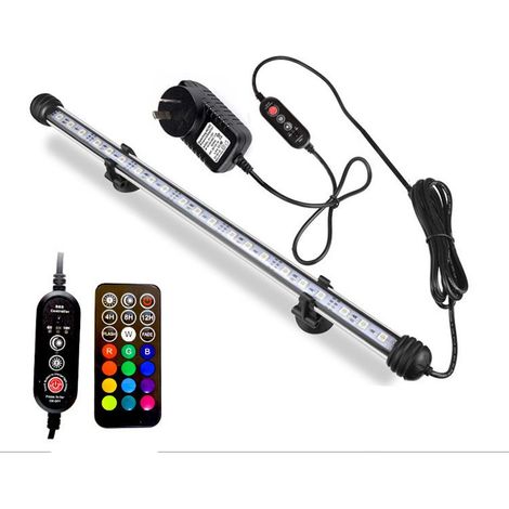 Colorful LED Aquarium Light for Fish Tank, Submersible Waterproof Tube Lamp, RGB Color Aquarium Submersible Light for Aquariums (38cm) (1/5)