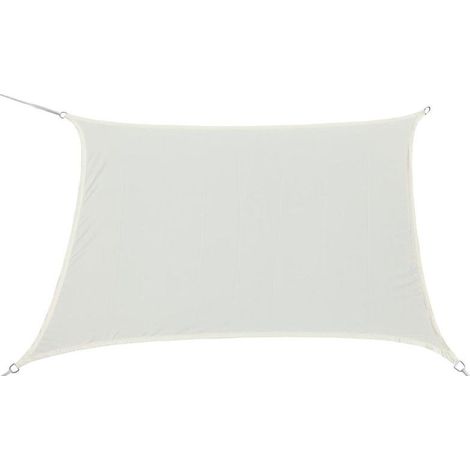 Voile d'ombrage rectangulaire 2,00 x 1,40 m en polyester 140 g/m² déperlant avec ceinture de renfort et anneaux inox – couleur sable – ACKERMAN (1/2)