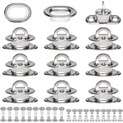 œIllets Ovales Twist Verrouiller en Laiton Nickelé Tourniquet Bache avec Contre-rivure et Rivet pour Accessoires DIY Craft à Main en Cuir Sac Matériel H298