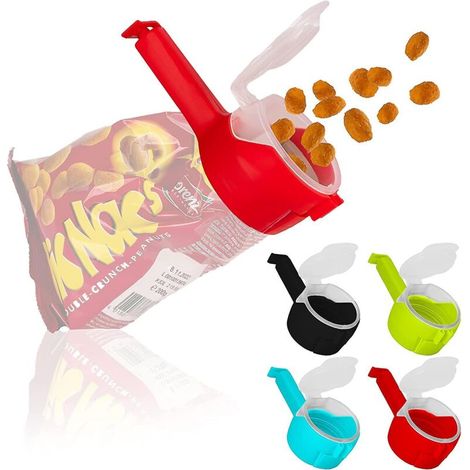 Ensemble de 4 pinces pour sacs de cuisine, compatibles avec les distributeurs de snacks et les systèmes de fermeture fraîcheur. (1/5)