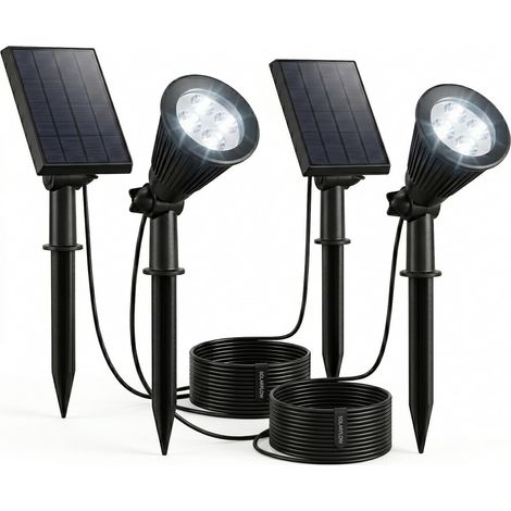 Lot de 2 spots solaires SPIKY Noir Plastique H42cm (1/5)