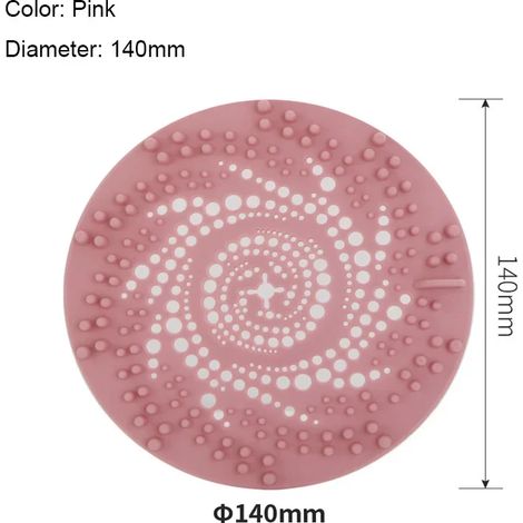 (Rose, lot de 8) Filtre à cheveux pour salle de bain, en plastique, anti-obstruction, couvercle de bonde (1/3)