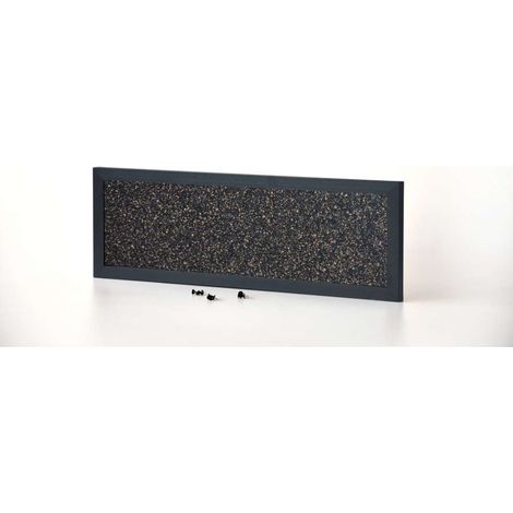 Bacheca in sughero nero rettangolare 90 x 30 h cm.