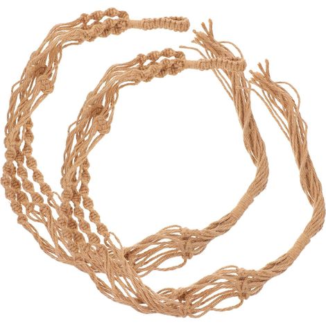 Suspensions pour plantes en macramé tissées à la main l'intérieur, lot de 2, style bohème (1/5)