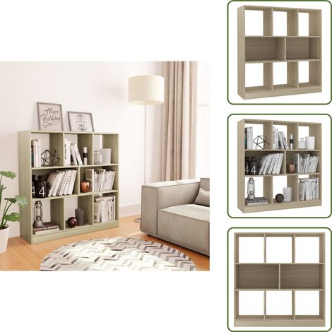 Libreria con scomparti - vidaXL Libreria Rovere Sonoma 97,5x29,5x100 cm in Legno Multistrato - Libreria decorativa
