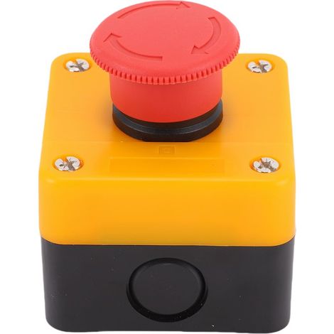 [Bouton d’arrêt d’urgence] [蘑菇头设计] [Station 1NO 1NC avec boîtier ABS IP65 rouge, courant 10A] (1/5)