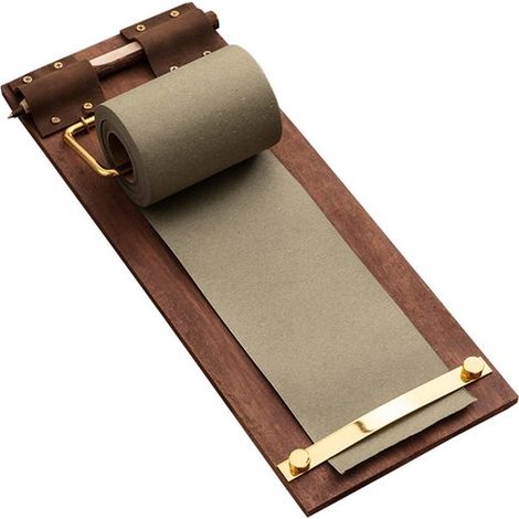 Lavagna per appunti rustica da appendere, con rotolo di carta grigio kaki, portablocco vintage, blocchetto a strappo, lavagna per menù, ideale per bar, ristoranti, casa e ufficio. (1/5)