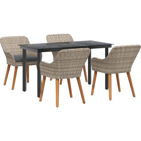 Maison Exclusive - Ensemble de salle à manger pour jardin 5 pcs Gris clair (1/5)
