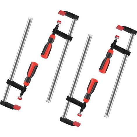 Rosvola 4er-Set 50–300 mm Holzbearbeitungs-Schraubzwingen, robuste F-Schraubzwingen, Schnellspann-Schraubzwingen für Werkbänke, Holzbearbeitungs-Schraubzwingen für Führungsschienen mit Tiefgewindeschr (1/5)