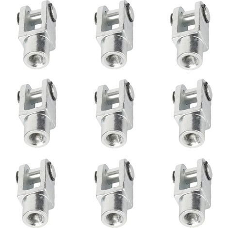 Lot de 9 têtes de fourche pour cylindre à air comprimé, filetage intérieur M6 x 1, joint en Y en métal, idéal pour les installations automatiques et les raccords de tige de piston (1/5)