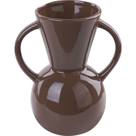 Florero de porcelana marrón 19 cm jarrón accesorio decorativo Orestiada