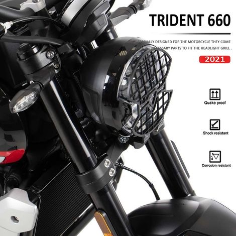 Grille de protection et cadre de protection de phare pour Trident 660 2021