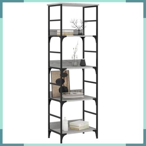 Bibliothèque - Modèle 835277 - Sonoma gris - 50 x 33 x 153 cm - Bois d'ingénierie et acier (1/5)