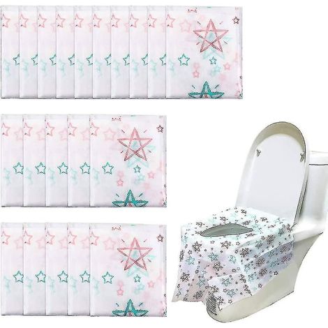 Lot de 20 protège-sièges de toilette jetables, grande taille et imperméables. (1/5)