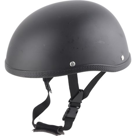 Casque demi-jet bas profil pour moto en noir mat, modèle crâne (Taille L) (1/5)
